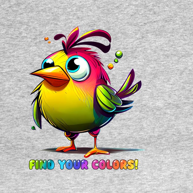 Cute Rainbow Bird Find Your Colors by KOTOdesign